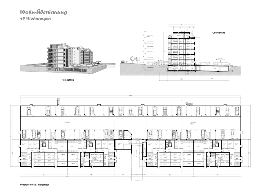 2. BG-FA Januar 2008 (MINERGIE-P)  Untergeschoss_Schnitt _Perspektive