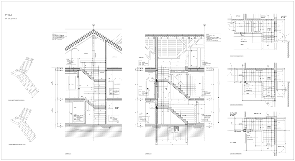 2006   Villa in England, Fertigelementtreppe  